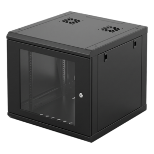 Gabinete de Pared | 6U Rack 19 in | Profundidad 635 mm (2.08 ft) | Cristal Templado | Carga 100 kg | Acero Reforzado