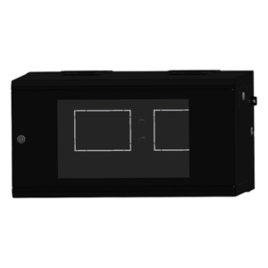 Gabinete Rackeable de Pared | 6U | 19 Pulgadas | Puerta de Cristal | Abatible 120° | Carga 80 kg | Ventilación 120 mm