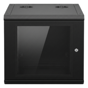 Gabinete de Pared 9U | 19 in | Profundidad 635 mm (2.08 ft) | Carga 100 kg | Cristal Templado | Acero Reforzado