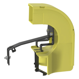 Accesorio de Bajada para Canaleta | Compatible 4x4, 6x4, 12x4, 24x4 | Reducción a 2x2 | Radio de Curvatura 50.8 mm | Color Amarillo