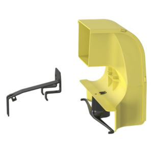 Bajada para Canaleta de Enrutamiento de Fibra | Compatible 4x4, 6x4, 12x4, 24x4 | Reducción a 4x4 | Radio de Curvatura 50.8 mm | Color Amarillo