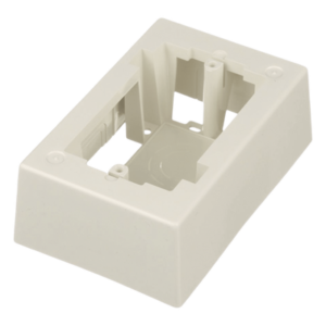 Caja de Pared Superficial | ABS Resistente | 5.09 x 3.34 x 1.75 in | Salidas 1|2, 3|4, 1 in | Blanco Mate