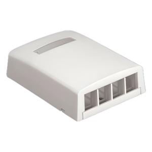 Caja de Montaje en Superficie | 4 Módulos Keystone | 82.8 x 31.2 x 83.3 mm | Blanco Mate