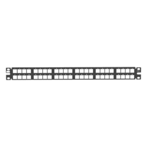 Panel de Parcheo Modular de Alta Densidad, Keystone (Sin Conectores), Identificación con Etiqueta Adhesiva, de 48 Puertos en 1 UR