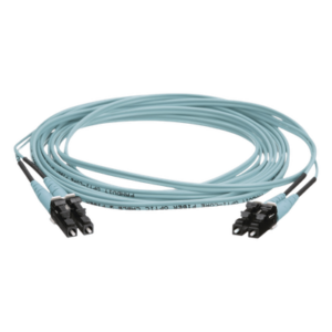 Jumper de Fibra Optica Multimodo 50|125 OM4, LC-LC Duplex, OFNR (Riser), Color Aqua, 20 Metros (65.62 Pies)