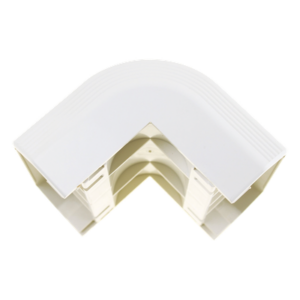 Esquinero exterior, para uso con canaleta T70, Material PVC Rígido, Color Blanco Mate