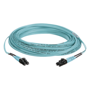 Jumper de Fibra Optica Multimodo 50|125 OM3, LC-LC Duplex, OFNR (Riser), Color Aqua, 15 Metros (49.21 Pies)