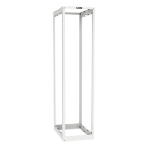 Rack de Cuatro Postes Estándar de 19", Rieles Roscados #12-24, Profundidad Ajustable de 23 a 42 in, 45 Unidades de Rack, Color Blanco