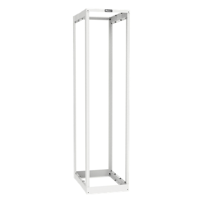Rack de Cuatro Postes Estándar de 19", Rieles Roscados #12-24, Profundidad Ajustable de 23 a 42 in, 45 Unidades de Rack, Color Blanco