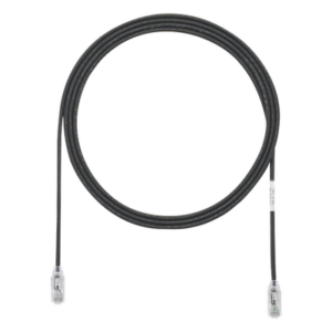 Cable de Parcheo TX6, UTP Cat6, Diámetro Reducido (28AWG), Color Negro, 2.13 Metros (7 Pies)