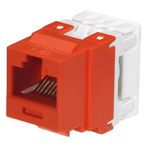 Conector Jack | Categoría 6 | Clase E | Terminación 110 | T568A|B | Keystone | 1 Puerto | Sin Blindaje | Color Rojo