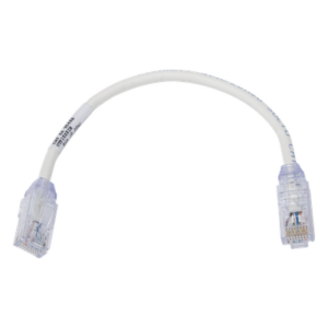 Cable de Parcheo UTP, Cat6A, Diámetro Reducido (28 AWG), CM|LSZH, Color Blanco Mate, 20.3 cm (8 Pulgadas)