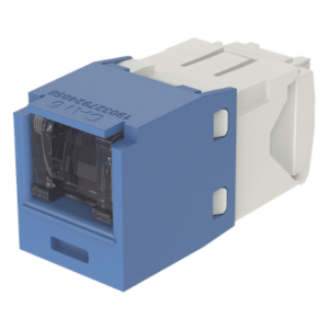Conector Jack RJ45 Estilo TG con Ventana, Mini-Com, Categoría 6, de 8 Posiciones y 8 Cables, Color Azul