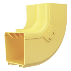 Bajada Vertical Interior de 90º con Tapa, Para uso con Canaletas 4X4 FiberRunner™, Color Amarillo