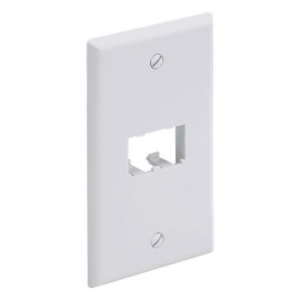 Placa de Pared Vertical | 2 Puertos Mini-Com | 69.8 x 114.3 mm | 2.75 x 4.5 pulgadas | ABS | Blanco