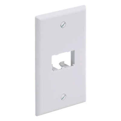 Placa de Pared Vertical | 2 Puertos Mini-Com | 69.8 x 114.3 mm | 2.75 x 4.5 pulgadas | ABS | Blanco