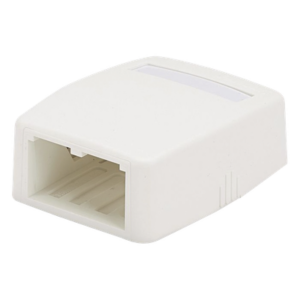 Caja de Montaje en Superficie | 2 Puertos Mini-Com | ABS | 0.175 x 0.082 x 0.217 ft | Blanco