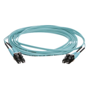 Jumper de Fibra Óptica Multimodo 50|125 OM4, LC-LC Duplex, OFNR (Riser), Color Aqua, 15 Metros (49.21 Pies)