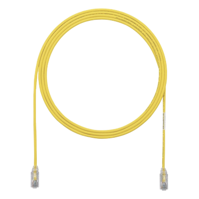 Cable de Parcheo UTP Cat6A, CM|LSZH, Diámetro Reducido (28AWG), Color Amarillo, 2.13 Metros (7 Pies)