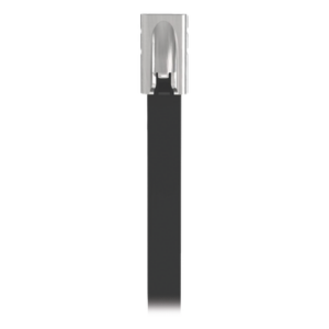 Cincho Pan-Steel™ de Acero Inoxidable 316, de 521mm largo x 4.6mm ancho, Color Negro, Exterior Resistente a Rayos UV, Paquete de 100pz