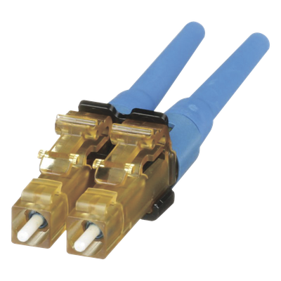 Conector de Fibra Óptica LC Duplex OptiCam, Monomodo 9|125 OS2, Pre-pulido, Color Azul