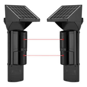 Detector Fotoelectrico Solar SFIRE SFA60 | 2 Rayos Infrarrojos | 60 m Exterior | 120 m Interior | Panel Solar Integrado | Bateria 4,000 mAh | 4 Frecuencias | IP65