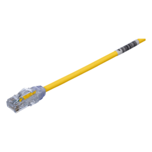 Cable de Parcheo UTP Cat6A, CM|LSZH, Diámetro Reducido (28AWG), Color Amarillo, 0.61 Metros (2 Pies)