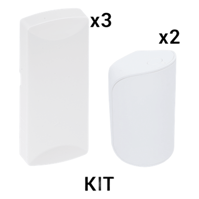 Kit Sensores Inalámbricos | 5 Dispositivos | Frecuencia 433 MHz | Inmunidad Mascotas 38 kg | Cobertura 12 m (39.4 ft) | Compatible DSC