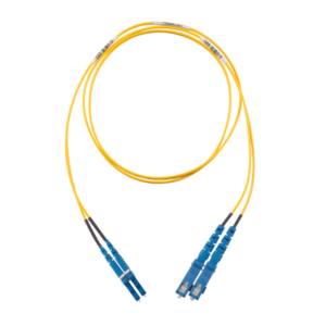 Jumper de Fibra Óptica | Monomodo OS2 9|125 | LC-SC Duplex | OFNR Riser | 15 m (49.21 pies) | Amarillo