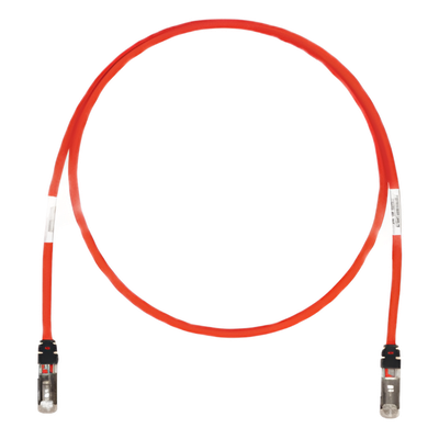Patch Cord Cat6A | Blindado S|FTP | 1.52 m (5 ft) | 500 MHz | 26 AWG | PoE++ 2500 Ciclos | LS0H | Color Rojo