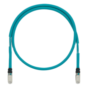 Patch Cord Cat6A de Grado Industrial 600V, Blindado SF|UTP, Calibre 26 AWG, Color Aqua, 10 Metros