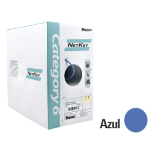 Bobina de Cable UTP 305 Metros (1000 Pies) de Cobre, NetKey, Azul, Categoría 6 (24 AWG), 1000Mbps, Riser (CMR), de 4 Pares