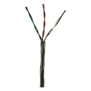 Bobina de Cable de Cobre de 3 Pares Clase 4 Para Sistemas FMPS, 16 AWG, Sin Blindaje, CMR (Riser), Uso Interior|Exterior, Color Negro, Carrete de 609 metros