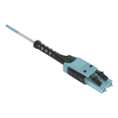 Jumper de Fibra Óptica | Multimodo OM4 50|125 | LC-LC Uniboot Duplex | OFNP Plenum | 2 m (6.6 ft) | Color Aqua