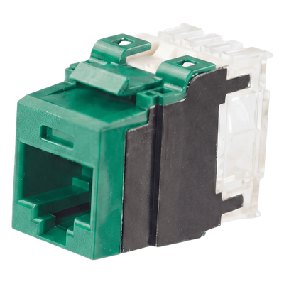 Jack Keystone | Cat 6A | 500 MHz | 110 Impacto | UTP | Verde | T568A-B