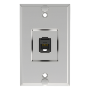 Placa de Pared Vertical | 1 Puerto Keystone | Cat5e | Acero Inoxidable | 114.3 mm (4.50 pulgadas)