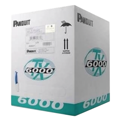 Bobina de Cable UTP 305 Metros (1000 Pies) de Cobre, TX6000™ PanNet, Reelex, Blanco, Categoría 6 Mejorado (23 AWG), LSZH (Bajo Humo, Cero Halógenos), de 4 Pares
