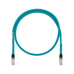 Patch Cord Cat6A de Grado Industrial 600V, Blindado SF|UTP, Calibre 26 AWG, Color Aqua, 15 Metros (49.21 Pies)