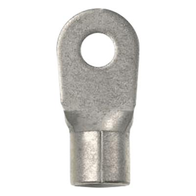 Terminal de Anillo Sin Aislamiento | Calibre 8 AWG | Barreno 5|16' (8 mm) | Cobre Estañado | 150 °C (302 °F) | 2000 V Máximo | 25 Piezas