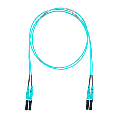 Jumper de Fibra Optica Multimodo 50|125 OM4, LC-LC Duplex, OFNR (Riser), Color Aqua, 30 Metros (98.43 Pies)
