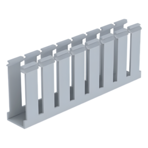 Canaleta Ranurada de PVC | 1.25 in Ancho | 3.12 in Alto | 1800 mm (5.9 ft) Largo | Tipo G | Gris