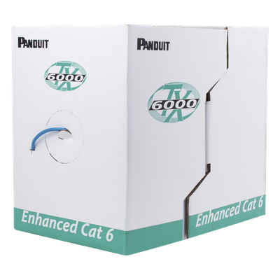 Bobina de Cable UTP 305 Metros (1000 Pies) de Cobre, TX6000™ PanNet, Reelex, Azul, Categoría 6 Mejorado (23 AWG), LSZH (Bajo Humo, Cero Halógenos), de 4 Pares