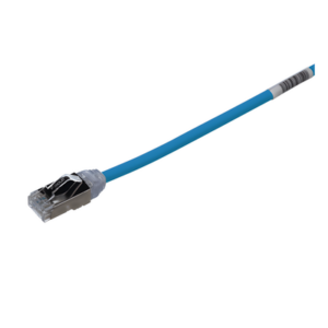 Patch Cord Cat6A | 28 AWG Diámetro Reducido | S|FTP Blindado | CM|LS0H | 0.5 m (1.64 ft) | Azul