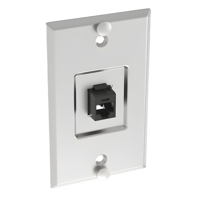 Placa de Pared Vertical | 1 Puerto Keystone | Cat5e | Acero Inoxidable | 114.3 mm (4.50 pulgadas) - Image 2