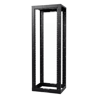 Rack de Cuatro Postes Estándar de 19", Rieles Con Orificio Para Tuerca Enjaulada, Profundidad Ajustable de 23 a 42 in, 45 Unidades de Rack, Color Negro - Image 2