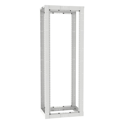 Rack de Cuatro Postes Estándar de 19", Rieles Roscados #12-24, Profundidad Ajustable de 23 a 42 in, 45 Unidades de Rack, Color Blanco - Image 2