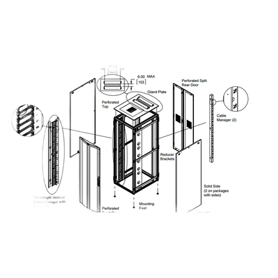 Gabinete Rack | 42 UR | 2000x800x1200 mm | 2500 lb | Acero | Puertas Perforadas | Gestión de Cables - Image 2
