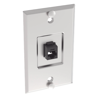 Placa de Pared Vertical | 1 Puerto Keystone | Jack Cat6 | 110 Impacto | Acero Inoxidable | 2.74 x 4.50 in - Image 2