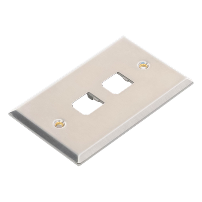 Placa de Pared Vertical, de Acero Inoxidable, Salida Para 2 Puertos Mini-Com - Image 2