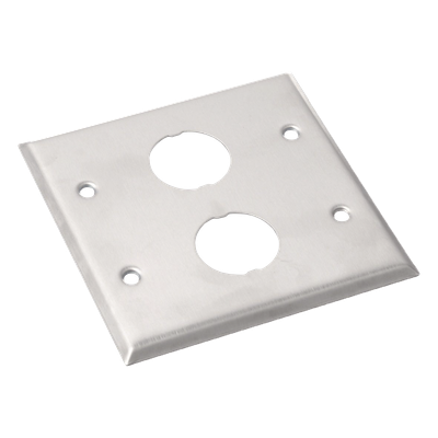 Placa de Pared Doble Industrial | 2 Puertos | Acero Inoxidable | 4.59x4.5x0.16 in | Montaje Vertical - Image 3